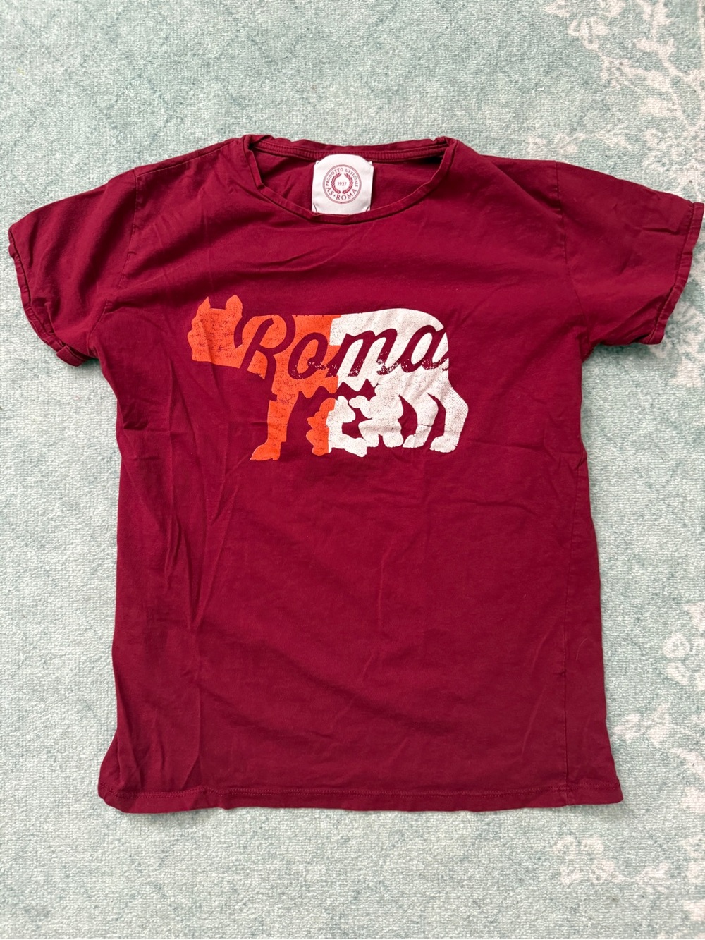 burgundy AS Roma cotton t-shirt